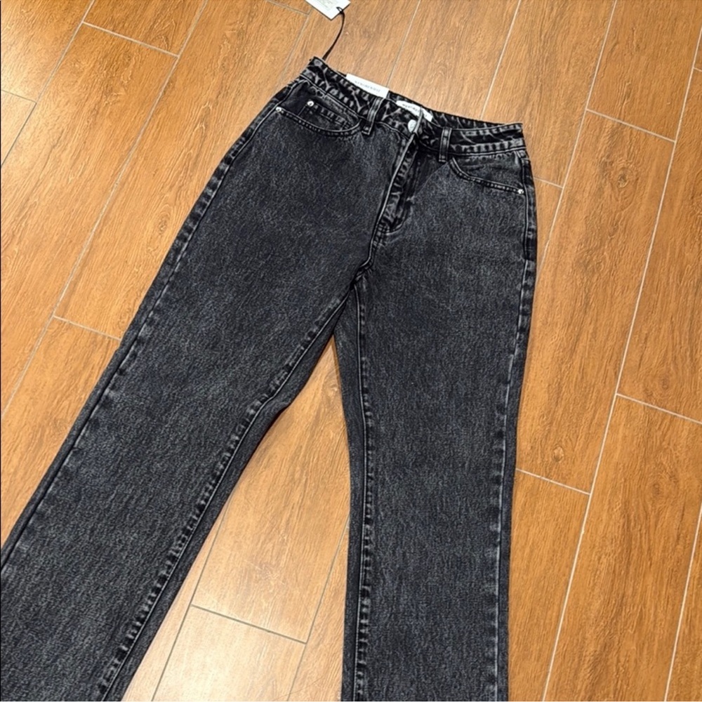 WeWoreWhat Charcoal Straight Leg Jeans